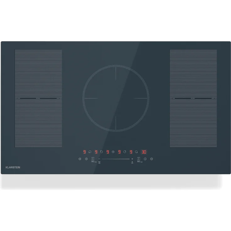 Klarstein Delicatessa 90 Flex Induktionskochfeld – 5-Zonen-Einbaukochfeld, 9.500 W Mit Thermoboost, Flexzone, Sensecontrol, Timer Und Kindersicherung, Glaskeramik Anthrazit, 90-cm-Design