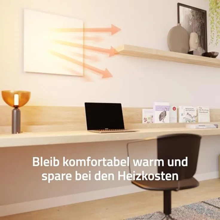 Hombli Smart Infrared Panel Heater - 350W Metal, Nano-Carbon-Kristall-Infrarot-Technologie, Zeitloses Design, WLAN-Verbindung