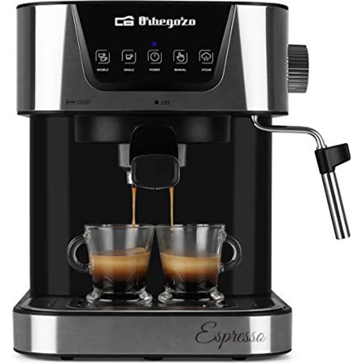 Orbegozo EX 6000, Espresso-Kaffeemaschine mit 20 Bar Pumpendruck, Edelstahl, für manuelle Zubereitung und Kaffeepads – Bild 2