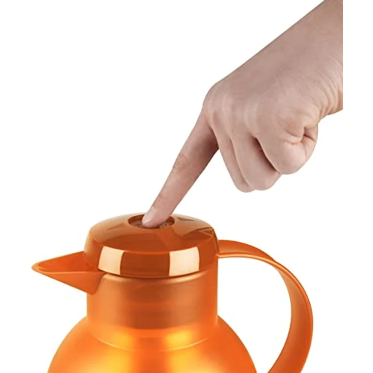 Emsa 504234 Samba Isolierkanne (1 Liter, Schraubverschluss, 12h heiß, 24h kalt) orange – Bild 2