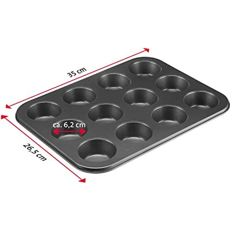 Westmark Muffinbackform, Für 12 Muffins, Antihaftbeschichtet, Kaltgewalzter Stahl, Back-Meister, Anthrazit, 32902270 – Bild 5