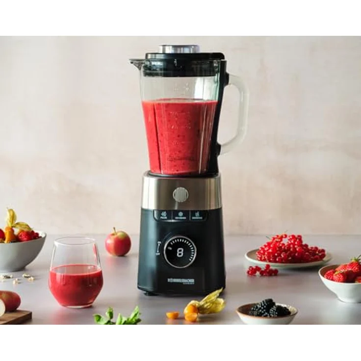 Rommelsbacher Standmixer MX 1260, 1200W, 22.000 U/min, 8-Stufen Drehzahlregulierung, 1,5 l Glaskrug, Edelstahl-Spezialmesser, Funktionen: Smoothie, Pulse, Ice Crush – Bild 4