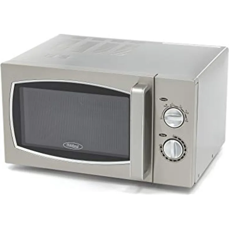 Maxima Horeca Mikrowelle, 900W mit 6 Programmen, 25L, Edelstahl, für Platten bis Ø33 cm