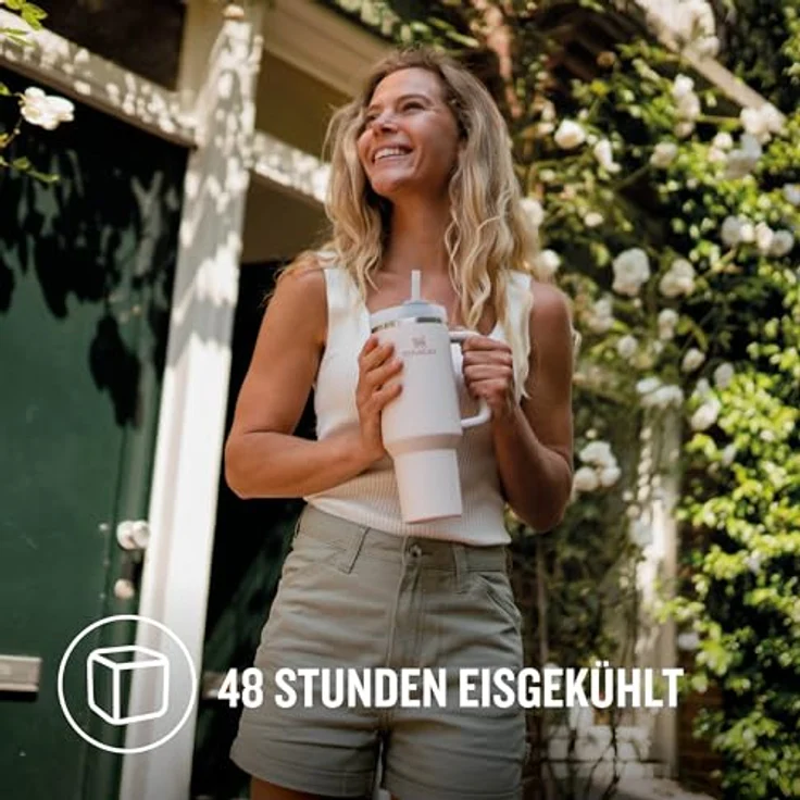 STANLEY Stanley Quencher H2.0 FlowState Trinkflasche mit Strohhalm 1.18L - Thermobecher Kühlt 11 Stunden - 48 Stunden Eisgekühlt - Spülmaschinenfest - Thermosflasche BPA Frei - Kaffeebecher To Go - Rose – Bild 4