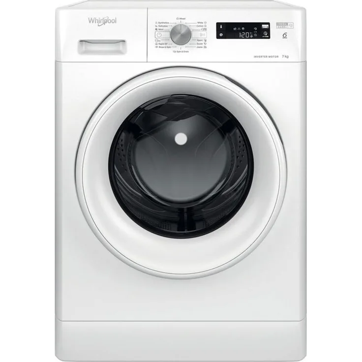 Whirlpool FFS 7469 W EE, Frontlader Waschmaschine, 7 kg, Energieeffizienzklasse A, 1351 U/min, 79 dB, mit Startzeitvorwahl und Restzeitanzeige