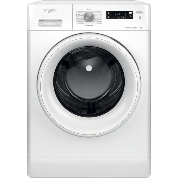 Whirlpool FFS 7469 W EE, Frontlader Waschmaschine, 7 kg, Energieeffizienzklasse A, 1351 U/min, 79 dB, mit Startzeitvorwahl und Restzeitanzeige