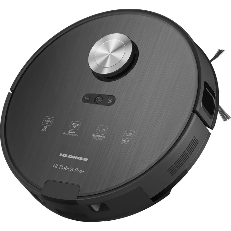 Heinner HRVC-MAI52BK, Beutelloser Saugroboter mit Laser Distance Sensor, schwarz, 0,23 l, Nasswischfunktion, Smart Home-kompatibel