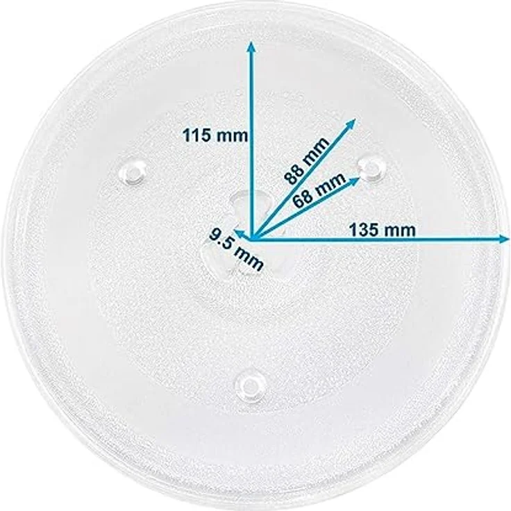BAYLI Mikrowellenteller 27 cm, hitzebeständiger Glasteller für Mikrowelle, kompatibel mit Y-Drehkreuz, spülmaschinenfest – Bild 2