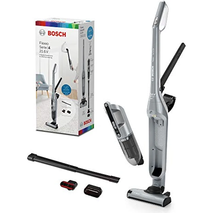 Bosch BCH3P210 Flexxo 2 in 1 kabelloser Akku- und Handstaubsauger (Zubehör am Gerät, lange Laufzeit, 21,6 V) silber – Bild 2