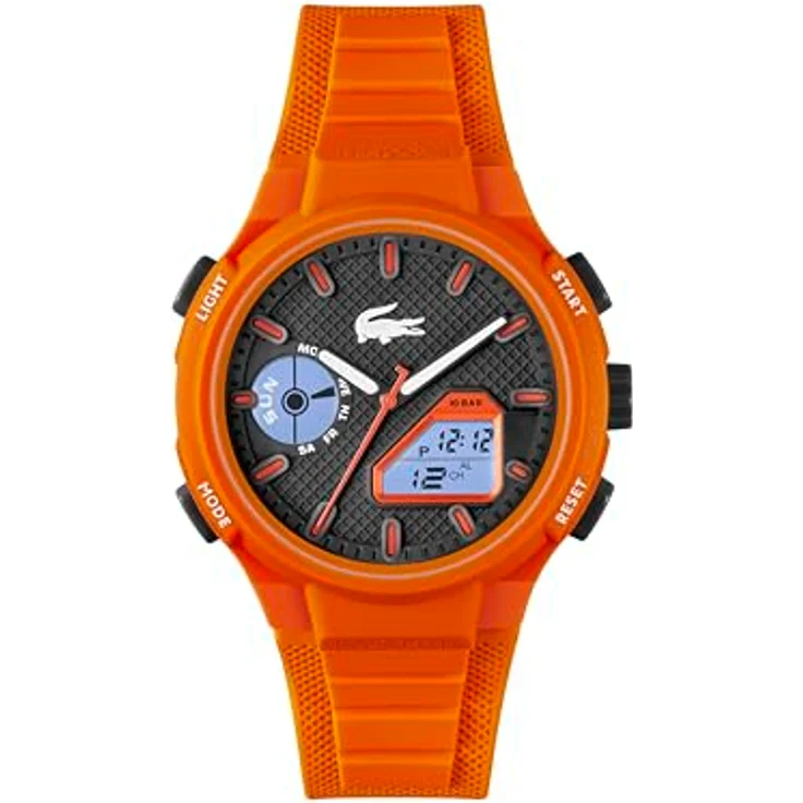 Lacoste Herren Armbanduhr LC33 mit Silikonarmband, duales Uhrwerk, 45 mm Gehäuse - Orange – Bild 2