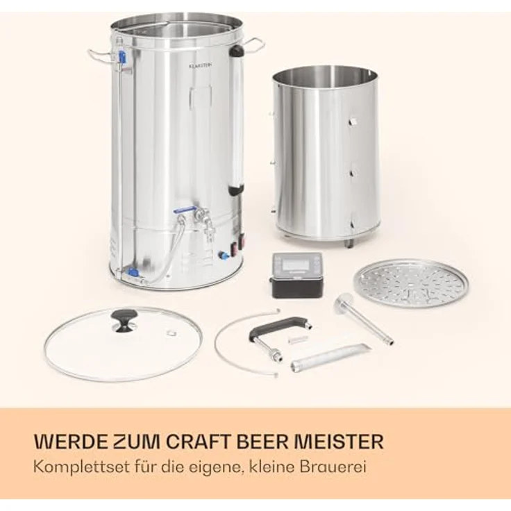 Klarstein Brauheld Smart 45, Bierzapfanlage mit 2500W, 45L Edelstahl, LCD Display, App-Steuerung, 11 Brauschritte – Bild 7