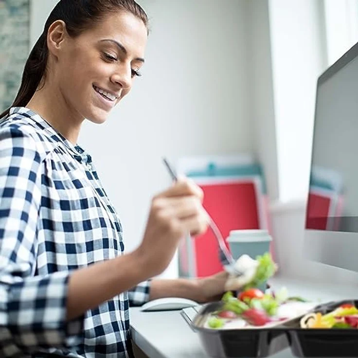 Relaxdays 24er Set Meal-Prep-Boxen, Lunchbox mit 3 Fächern, mikrowellen- und gefriergeeignet, Schwarz – Bild 3