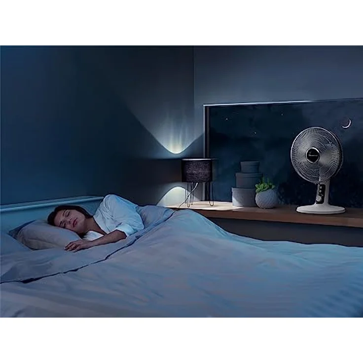 Rowenta VU2731 Turbo Silence Extreme+ Tischventilator | leistungsstark | leise mit nur 38 dB(A) | geringer Energieverbrauch | 4 Geschwindigkeiten | automatische Oszillation | sicher | Weiß – Bild 3