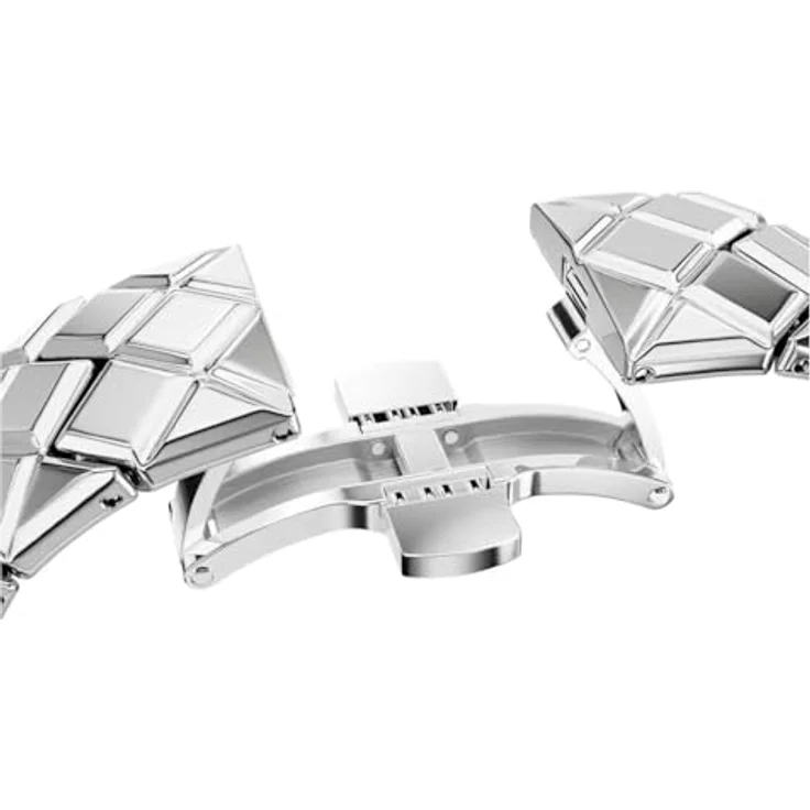 Swarovski Curiosa Bangle 572, klassisches Armband aus silberfarbenem Glas und Edelstahl, 16,5 cm Länge – Bild 2