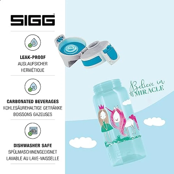 SIGG Trinkflasche VIVA ONE Believe in Miracles 0,5L, hellblau – Bild 3