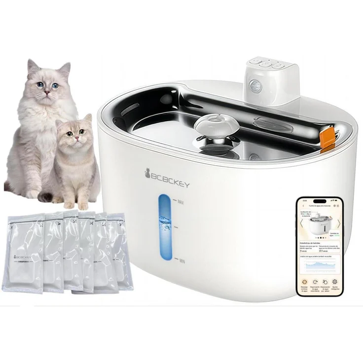 BCBCKEY Katzenbrunnen Filter, 6 Stück Ersatzfilter mit 5-Schichten-Filtersystem für 2-3L Trinkbrunnen