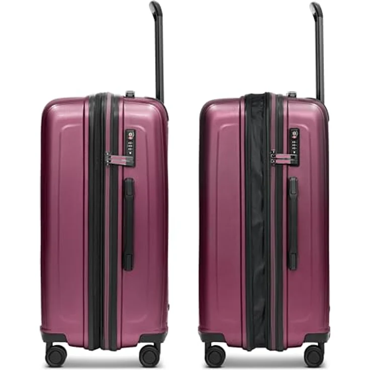 REDOLZ Mittelgroßer Hartschalen M+ Trolley | 46 x 30 x 66 cm | Koffer mit Dehnfalte von 82 auf 97 Liter | Ultra-leicht Polypropylen, 4-Doppelrollen & TSA | nur 3,7 kg – Bild 2