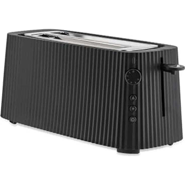 Alessi Plissé MDL15 B - Langer Doppelfach-Toaster, aus Thermoplastischem Harz, Brötchenaufsatz aus Edelstahl 18/10 und Thermoplastischem Harz, Europäischer Stecker 1700 W, Schwarz – Bild 3
