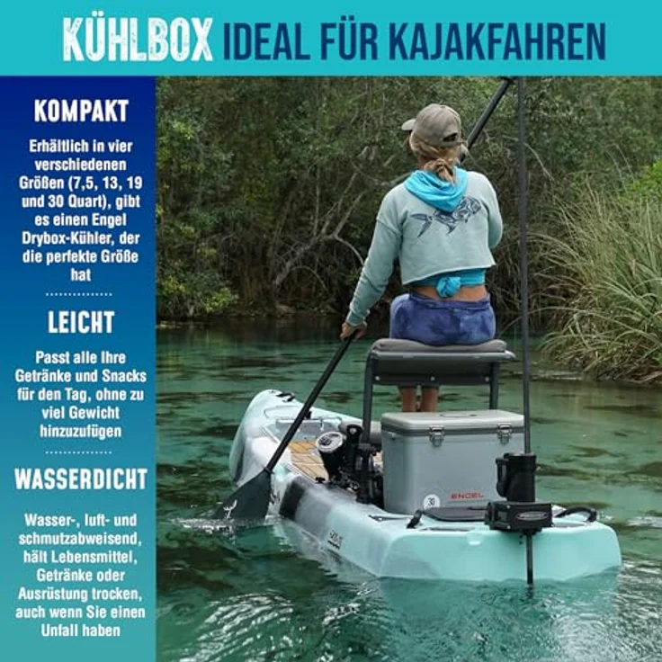 ENGEL Kühlbox 19qt (18 Liter), Auslaufsicher und Luftdicht, Tragbare Kühllösung für Camping und Picknick, Blau, 42 x 28,6 x 32,4 cm – Bild 5