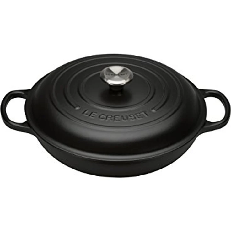 Le Creuset Signature Gusseisen Gourmet-Profitopf, Rund, Ø 30 cm, 3,2 l, Für alle Herdarten inkl. Induktion geeignet, Schwarz – Bild 2