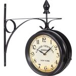 Relaxdays, Wanduhr, Bahnhofsuhr (35 cm) - Retro Uhr mit Schwarzem Ziffernblatt