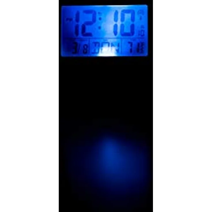 Mebus Wecker 51059, digitaler Funkwecker mit 2-zeiliger LCD-Anzeige, Weckwiederholung und Kalenderfunktion – Bild 2