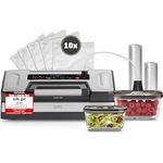 Caso Vakuumierer VRH 800 advanced Pro, mit CASOTEK® Liquid Funktion, Edelstahlgehäuse, 130W, 30 cm Schweißnaht, inklusive 2 VacuBoxxen und umfangreichem Zubehör