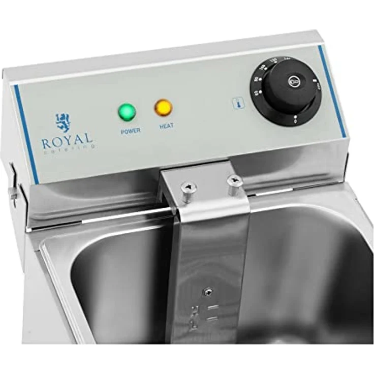 Royal Catering 1254 Fritteuse, mit Öl, 3200 Watt, 10 Liter Fassungsvermögen, silber, Edelstahl – Bild 3