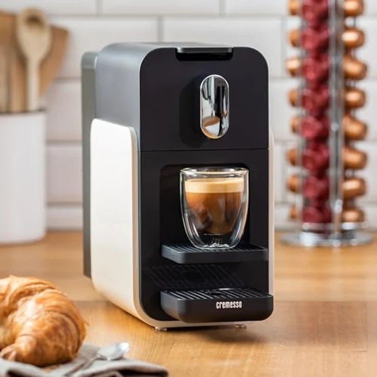 CREMESSO Brava Cream White Kapselmaschine, Lungo Grande Taste, 19 bar Druck, 1.3L Wassertank – Bild 6