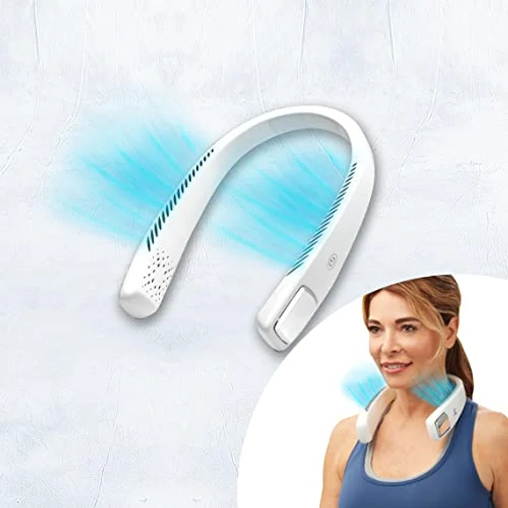 MediaShop Umhängeventilator Cool2Go, Power-Abkühlung zum Mitnehmen, Nackenventilator in Weiß – Bild 3