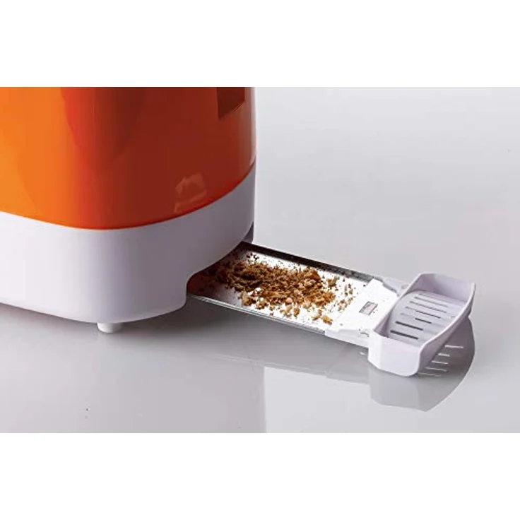 Ariete 159 Toastime Toaster 2 Scheiben mit Zange, Krümelschublade Weiß-Orange – Bild 4