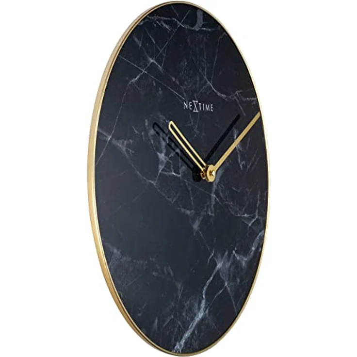 Nextime Wanduhr Marble (40 cm) - NeXtime Wanduhr Marble Ø 40 cm Schwarz Gold – Bild 3
