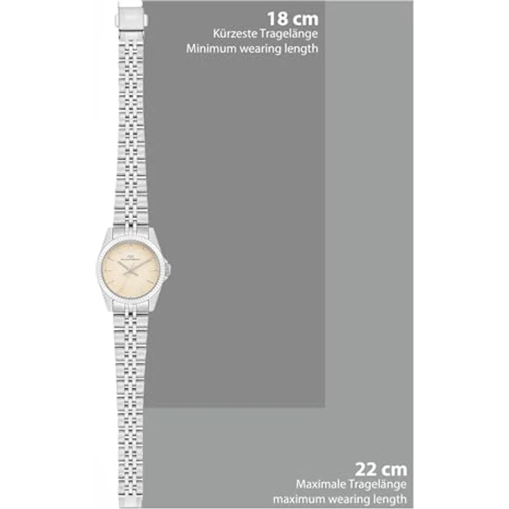Rhodenwald & Söhne Damen Quarz Uhr, Edelstahlarmband Silber, wasserdicht bis 5 ATM, Zifferblatt in Sand – Bild 2