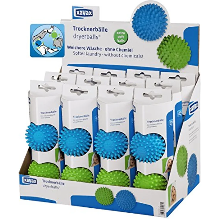 Xavax Temperaturbeständige Trocknerbälle, 2 Stück, blau- grün – Bild 3