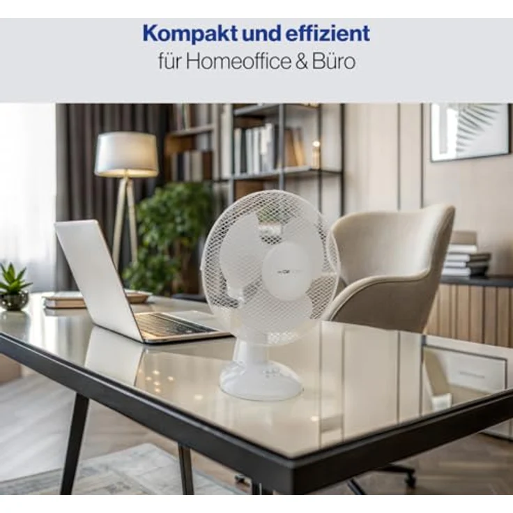 Clatronic VL 3601 Tischventilator, 23 cm Durchmesser, oszillierend, Neigungswinkel verstellbar, 2 Geschwindigkeitsstufen – Bild 6