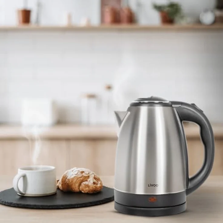 LIVOO Wasserkocher DOD207 Edelstahl Wasserkocher, 1500 W, 360°-Steckersockel, rostfreier Edelstahl – Bild 2