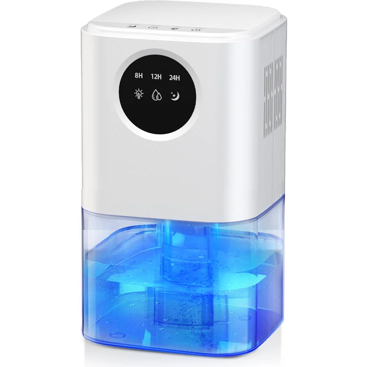 FIMEI B221 Luftentfeuchter Elektrisch 1700ml, Leiser Kleinraumentfeuchter mit 7-Farben-Nachtlicht, Zeitschaltuhr, ideal gegen Schimmel, Weiß