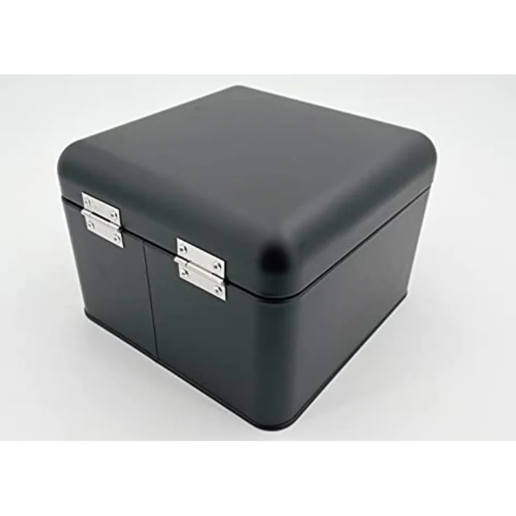 ADOB Brotkasten Brotbox Bambus schwarz matt aus Metall mit Deckel, 20x20x14, 91520 – Bild 3