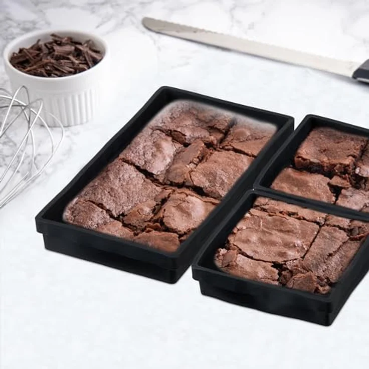 relaxdays Silikon Backform 4er Set, flexibles Material, für Backofen und Tiefkühltruhe geeignet, Schwarz – Bild 2