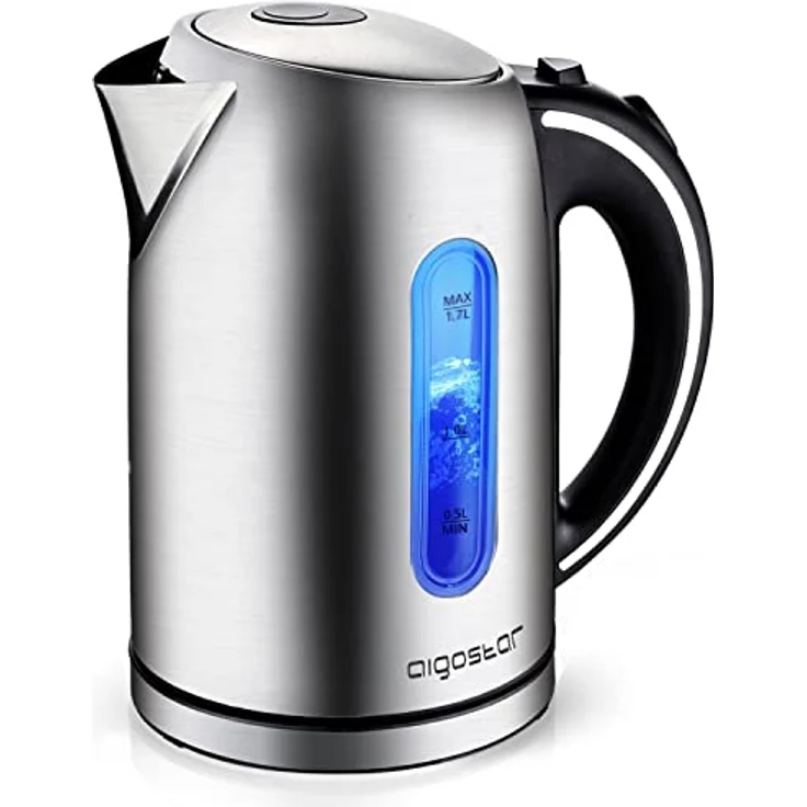 Aigostar King 30A Wasserkocher aus Edelstahl mit LED Beleuchtung 2200 W 1,7 L Silver – Bild 4