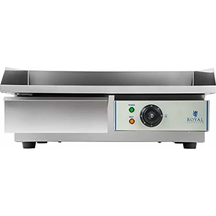 Royal Catering Grillplatte elektrisch Elektrogrill Gastronomie Tischgrill Edelstahl RCEG-55 (3000 W, 55x35 cm, 30-300°C, glatt, Gehäuse aus Edelstahl) Silber – Bild 3