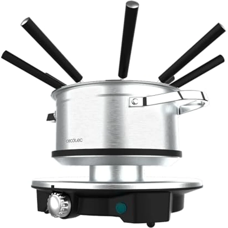 Cecotec Fun Gourmetfondue Advance, Elektrisches Fondue für 8 Personen, 1500W, 1,7L Edelstahl, für Käse, Schokolade und Öl, mit Leistungsregelung, spülmaschinengeeigneten Teilen – Bild 1