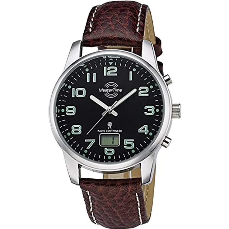 Master Time Funk Quarz Herren Uhr Analog-Digital mit Leder Armband MTGA-10426-22L