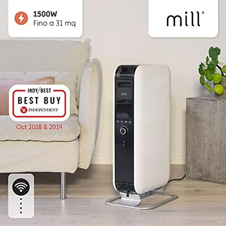 Der Ölradiator Mill Gentle Air 1500 W WiFi wärmt Räume bis zu 31 m². Mit WLAN und 3 Leistungsstufen. – Bild 2