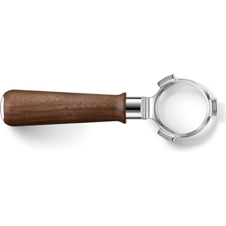 Sage The Naked Portafilter 54 mm, bodenloser Siebträger aus Walnussholz und Edelstahl, Braun/Silber – Bild 3