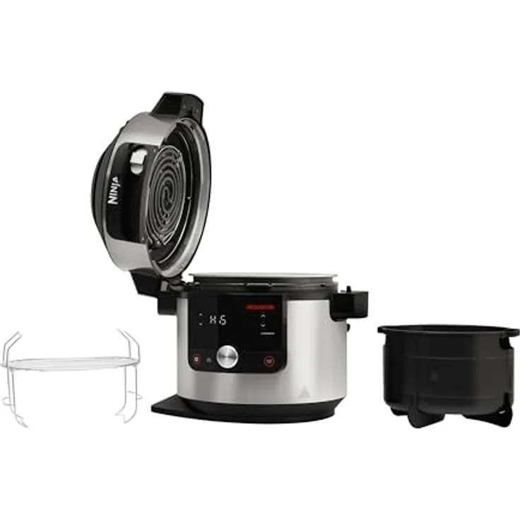 Ninja OL650EU Heißluftfritteuse, Frittieren ohne Fett, 1760 Watt, 7,5 Liter, 12 Garfunktionen, Smart Lid, edelstahl – Bild 6