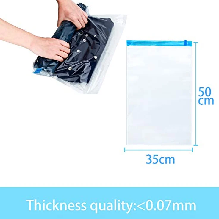 Intirilife Vakuumierbeutel Set, Kleiderbeutel zum Rollen für Kleidung und Bettwäsche, 10er Pack, robustes Material – Bild 6