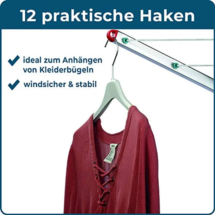 Blome Wäschespinne Idea 60m inkl. Bodenhülse und Schutzhülle, Wäsche Spinne draußen, Made in Germany – Bild 5