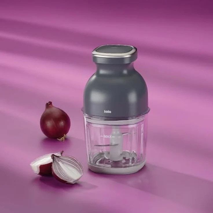 KELA Elektrischer Zerkleinerer, Glas, 0,8 l, dunkelgrau, ergonomisches Design, robustes Material, praktische Größe – Bild 2