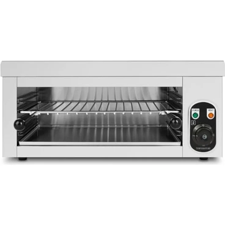 VERTES Salamander Grill, Gastronomie Ofen mit Edelstahlgehäuse, regelbar 50-300°C, 2000 Watt, höhenverstellbar, zum Überbacken, Gratinieren und Warmhalten – Bild 2